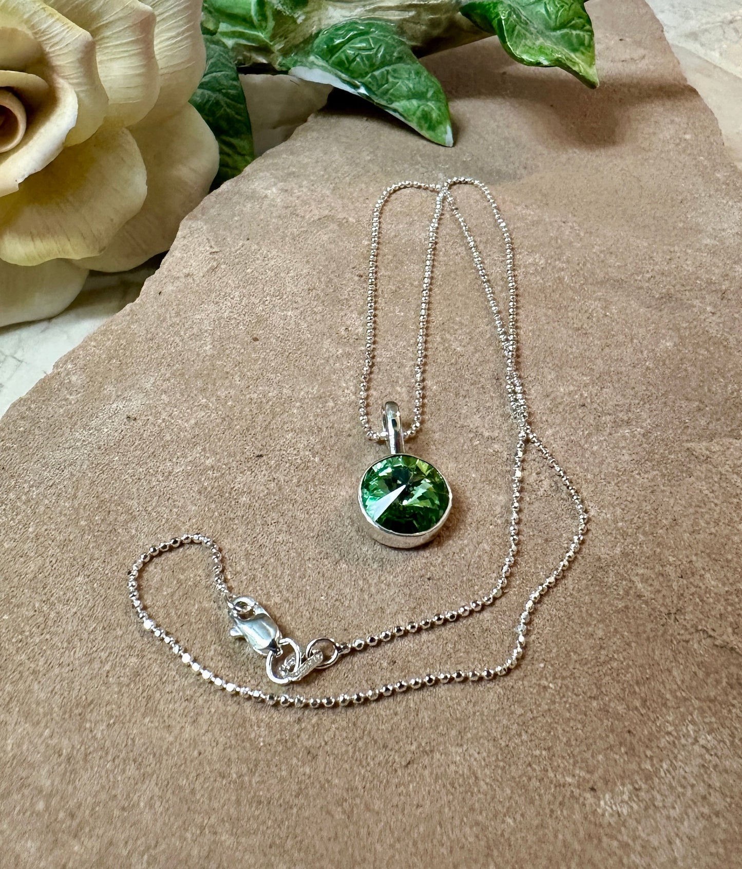 Green Crystal Pendant Necklace