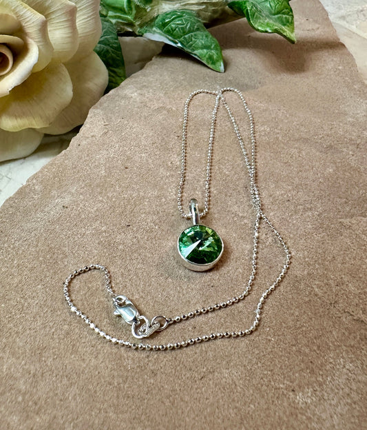 Green Crystal Pendant Necklace