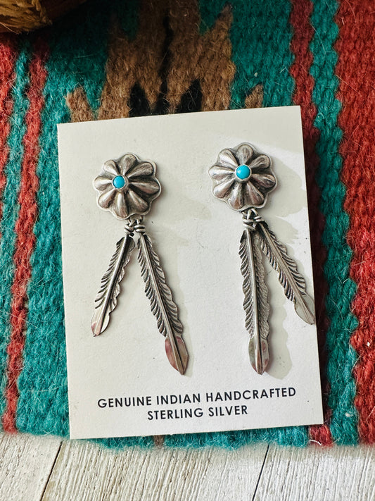 Handcrafted Sterling Silver & Multi Stone Heart Dangle Earrings