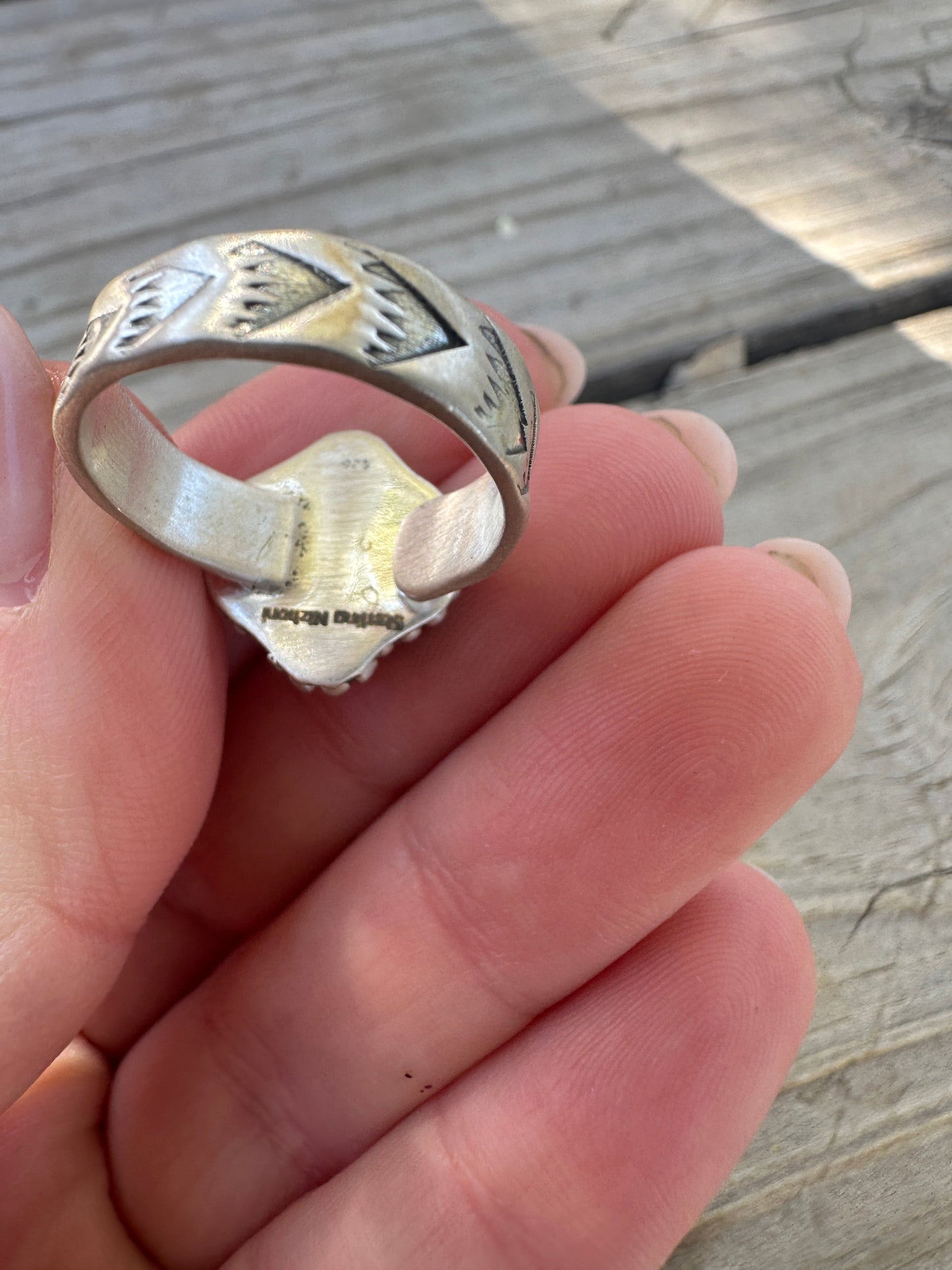 Handmade Sterling Silver Dahlia Rose Saguaro Cactus Adjustable Ring