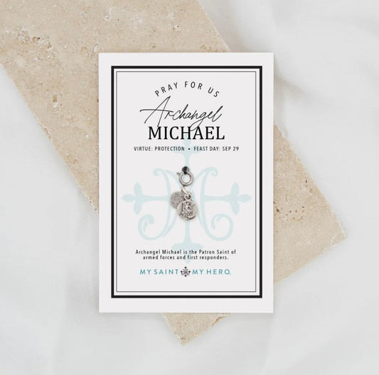 Archangel Michael Medal Silver Charm