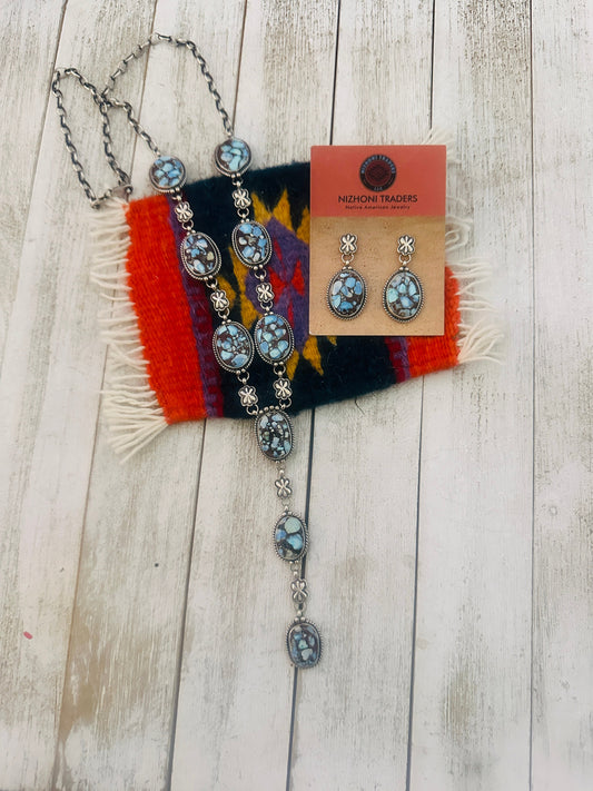 Handcrafted Golden Hills Turquoise & Sterling Silver Necklace Set