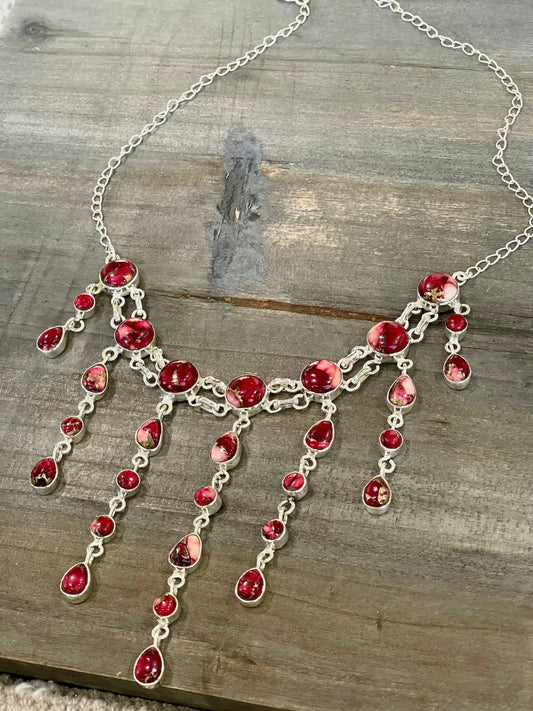 Beautiful Handmade Sterling Silver Dahlia Rose  Necklace