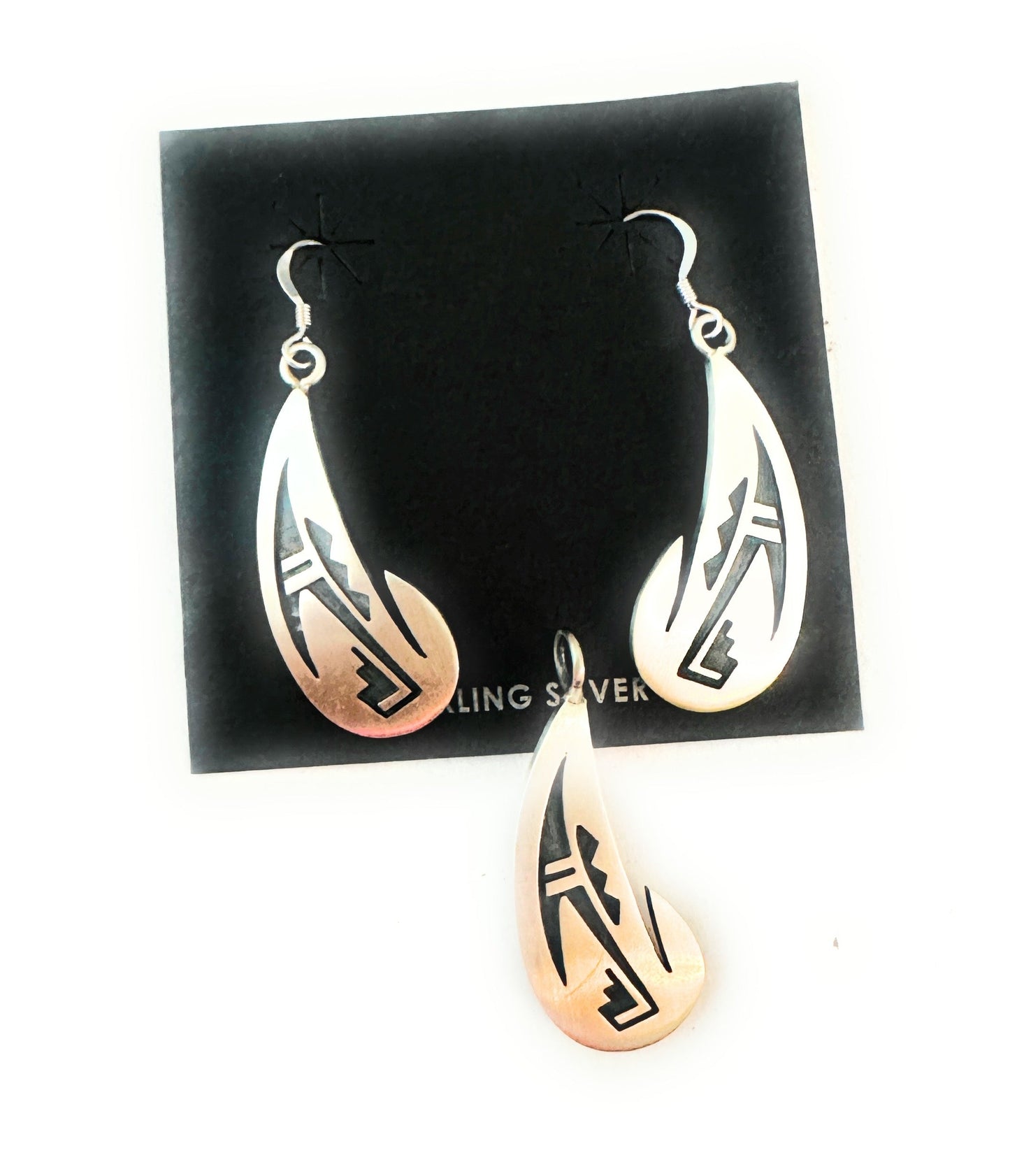 Handcrafted Sterling Silver Earring And Pendant Set