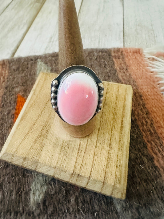 Handcrafted Sterling Silver & Queen Pink Conch Cluster Ring