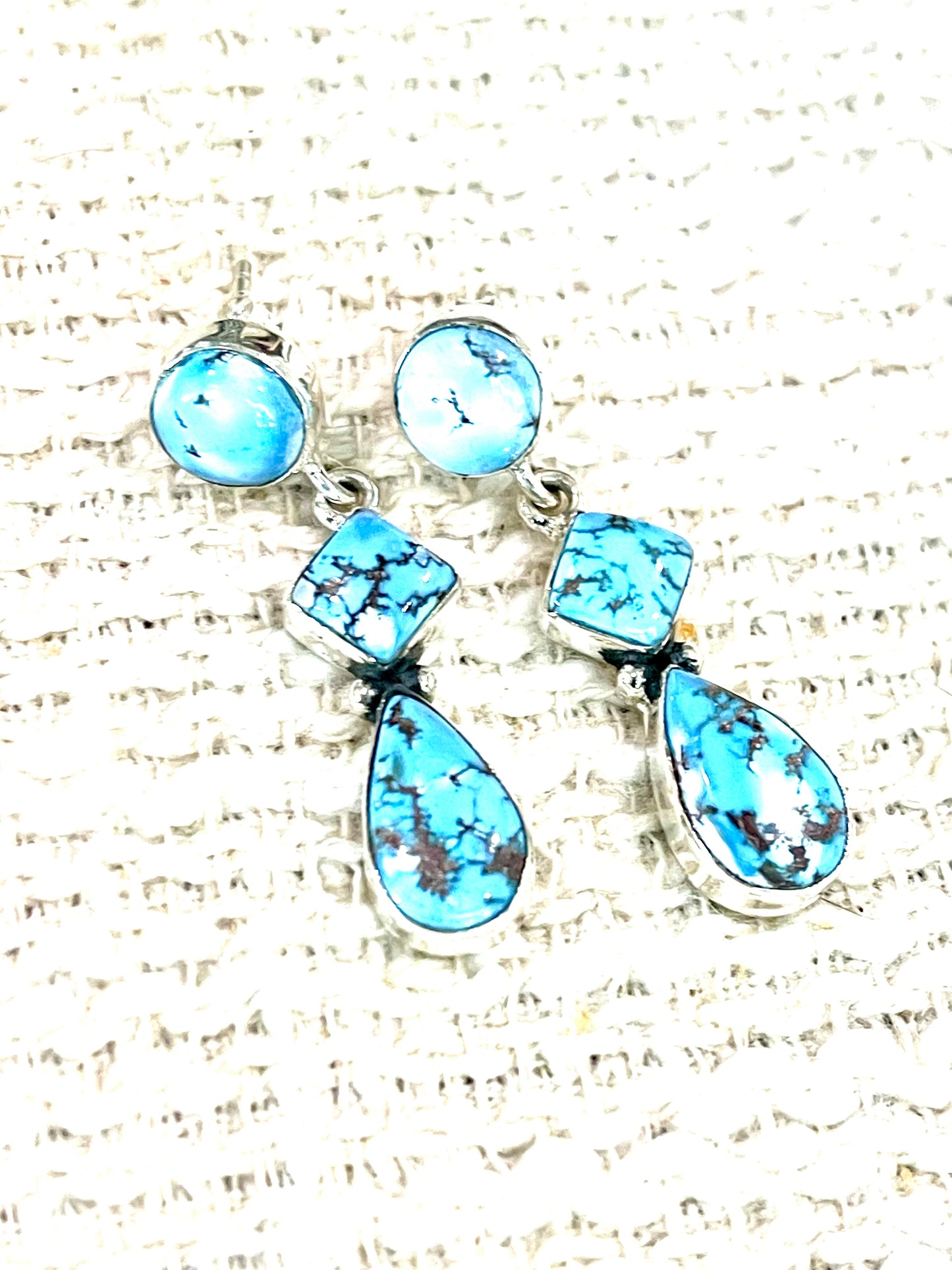 Handcrafted Sterling Silver & Golden Hills Post Dangle Earrings