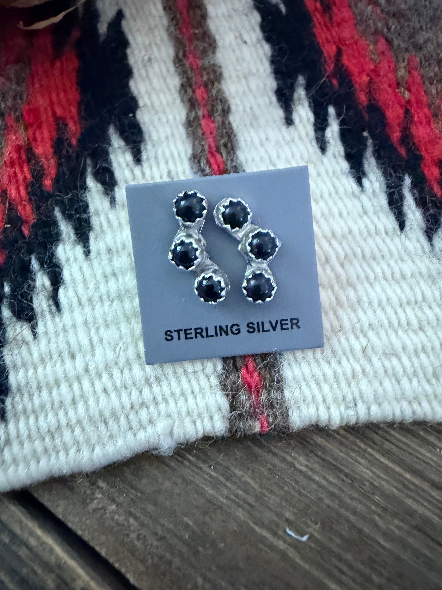 Handcrafted Onyx & Sterling Silver Stud Earrings