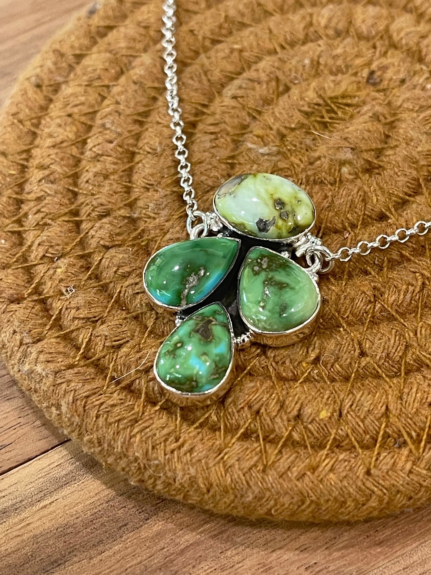 Handcrafted Sterling Silver, Sonoran Mountain Turquoise & Palomino Necklace