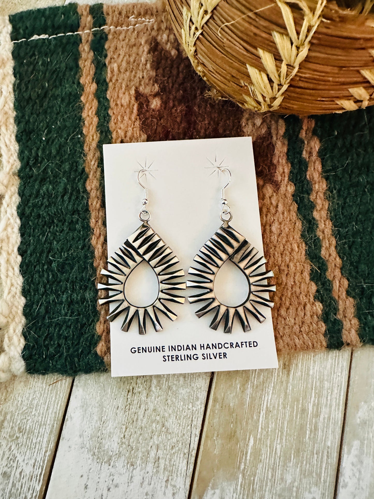 Handcrafted Sterling Silver Teardrop Dangle Earrings