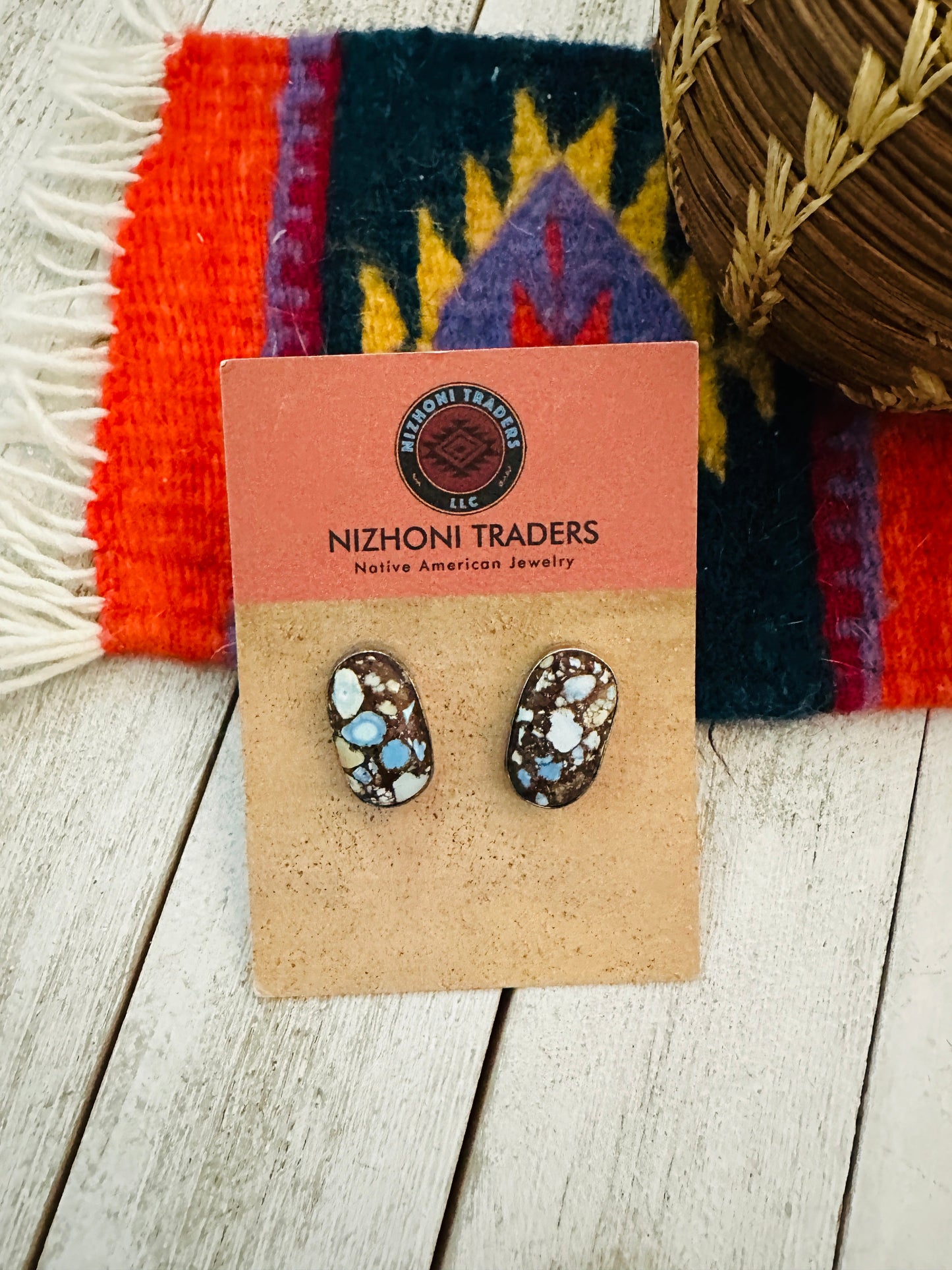 Handcrafted Golden Hills Turquoise & Sterling Silver Post Earrings