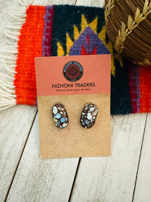 Handcrafted Golden Hills Turquoise & Sterling Silver Post Earrings