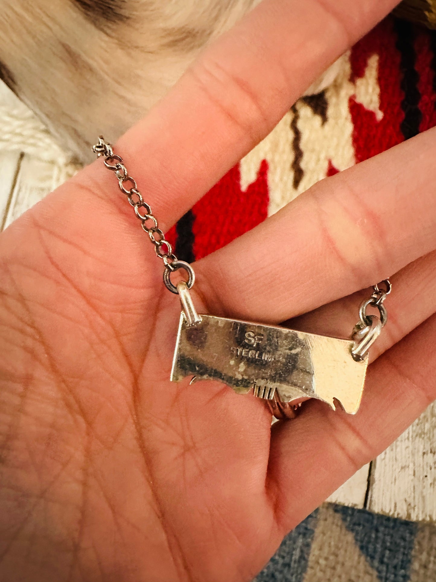 Handcrafted Sterling Silver & Turquoise Bar Necklace