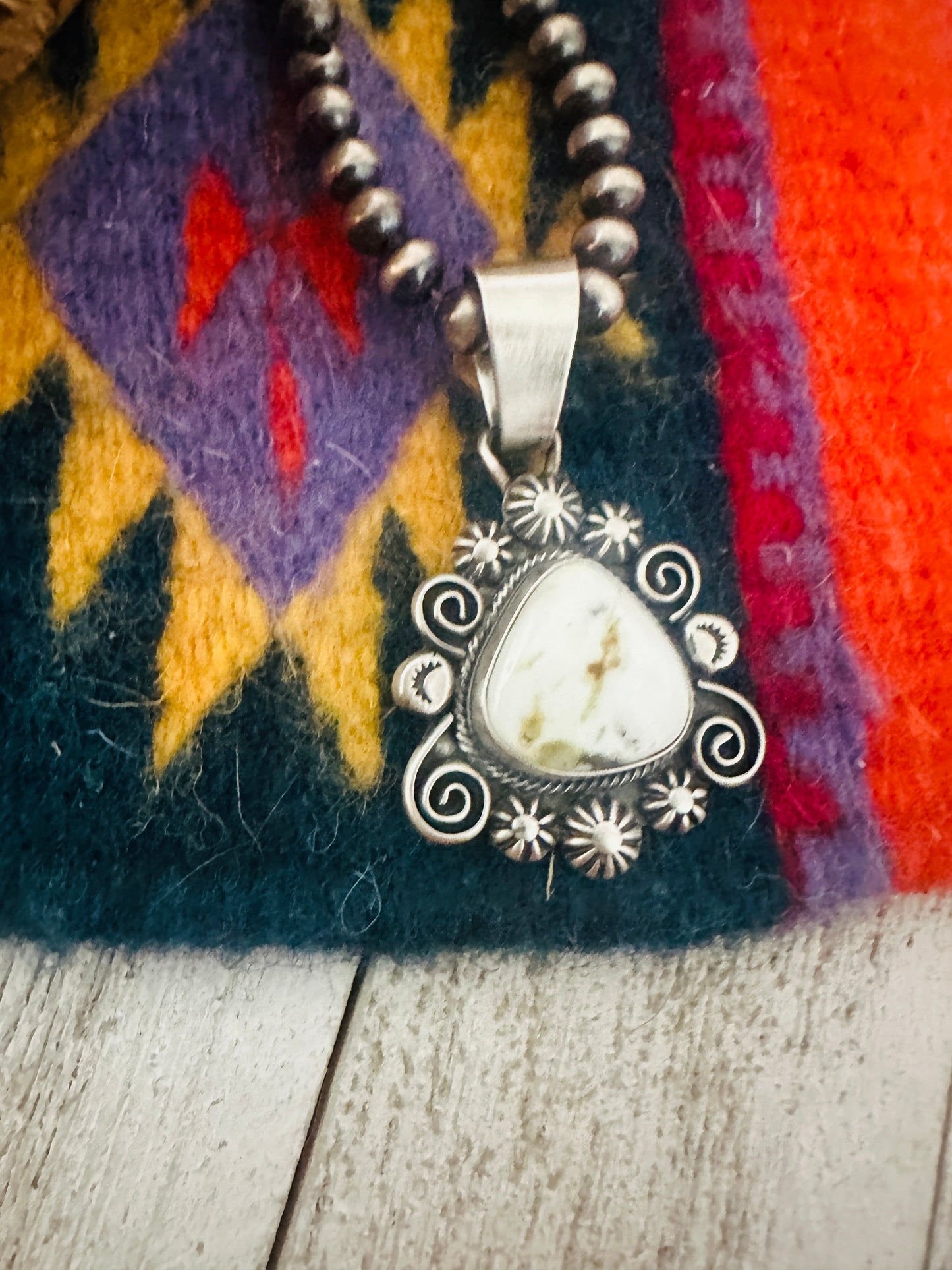 Navajo Palomino Turquoise & Sterling Silver Pendant