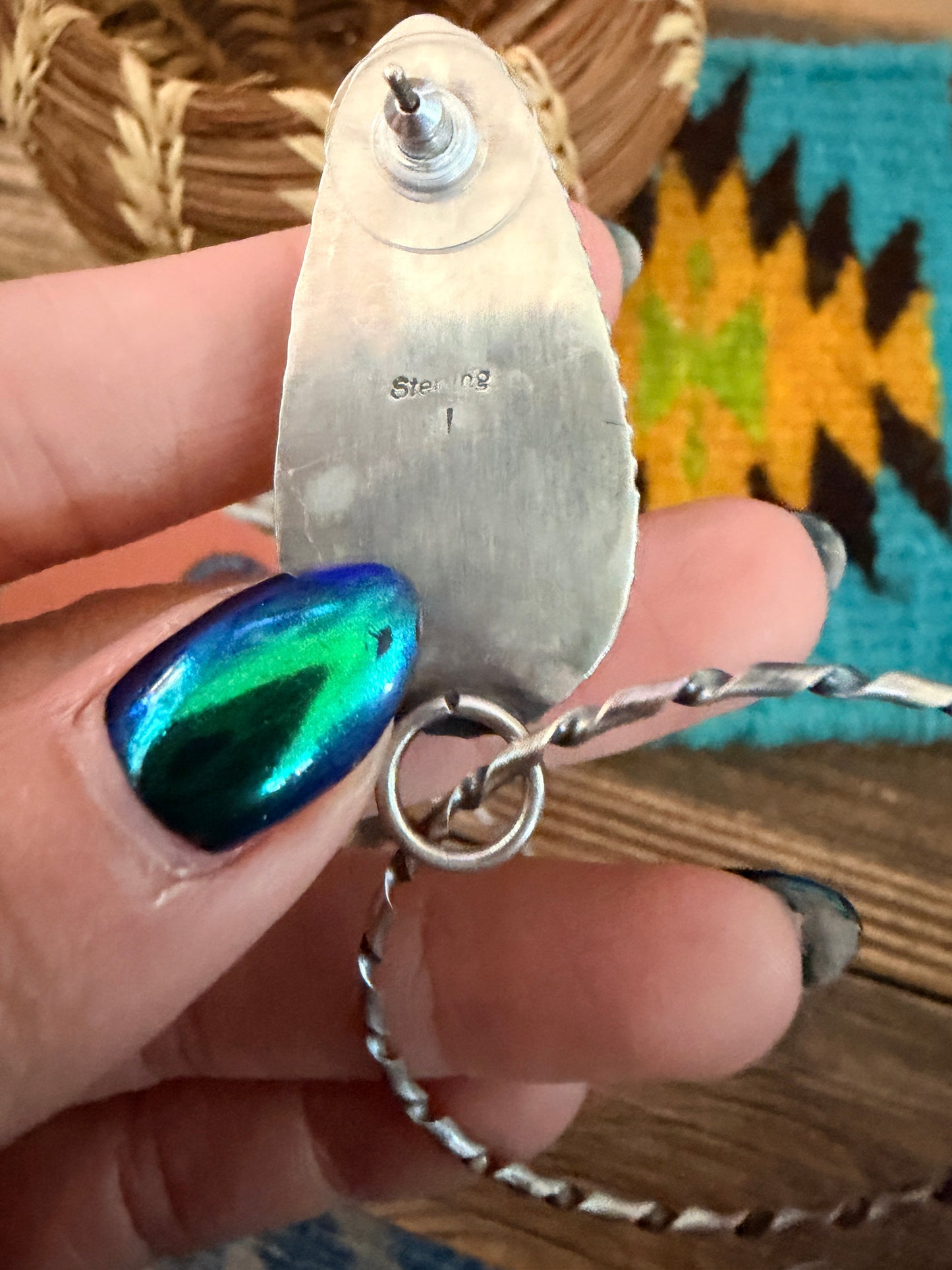 Handcrafted Bumblebee & Sterling Silver Hoop Dangle Earrings