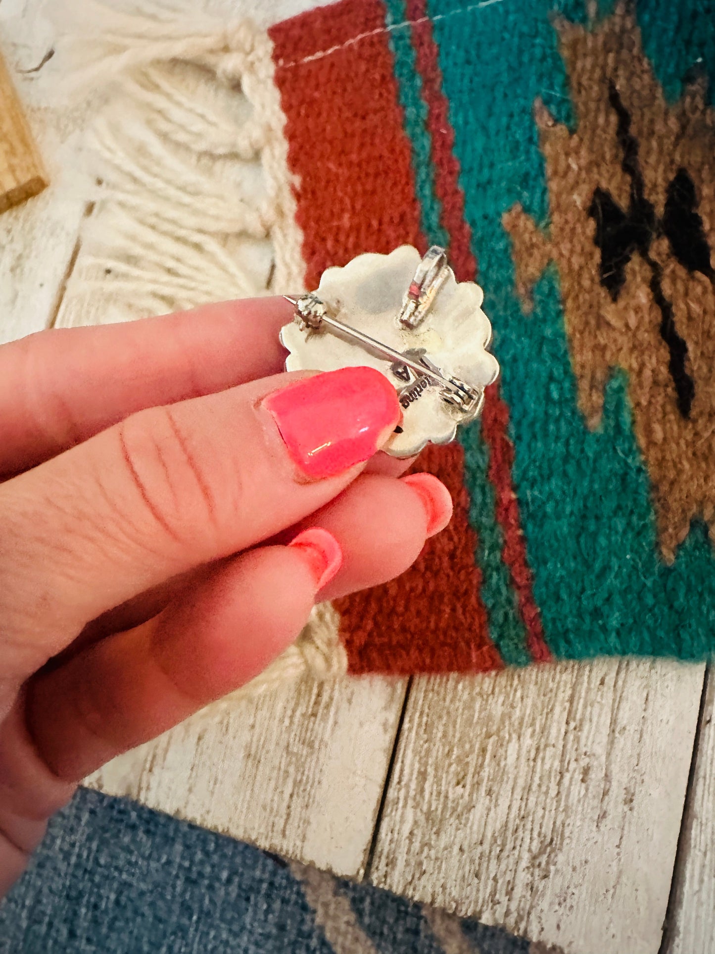 Handcrafted Multi Stone & Sterling Silver Cluster Brooch/ Pendant