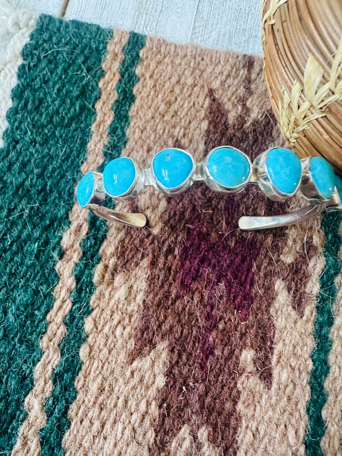 Handcrafted Turquoise & Sterling Silver Cuff Bracelet
