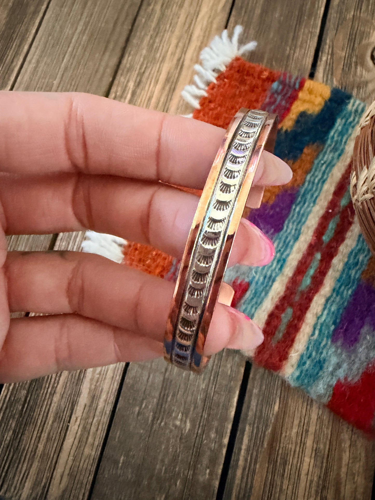 Handcrafted Copper & Sterling Silver Cuff Bracelet