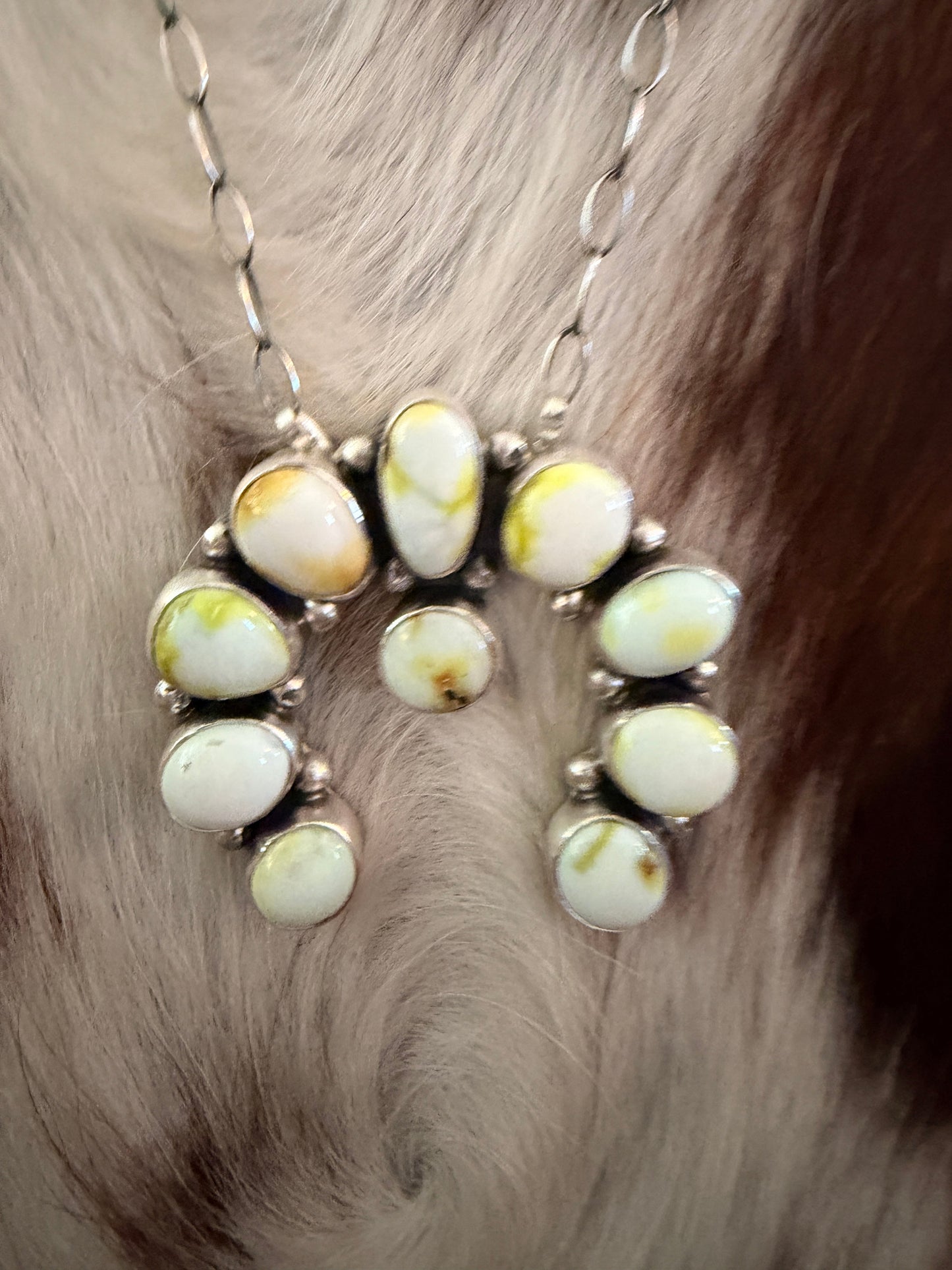 Handcrafted Palomino Turquoise & Sterling Silver Naja Necklace by Cordell Platero