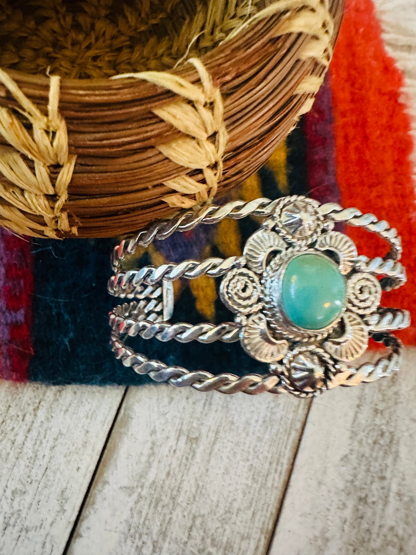 Handcrafted Sterling Silver & Turquoise Cuff Bracelet