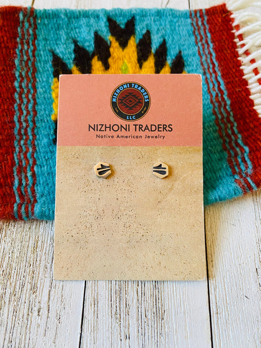 Handcrafted Overlaid Sterling Silver Stud Earrings