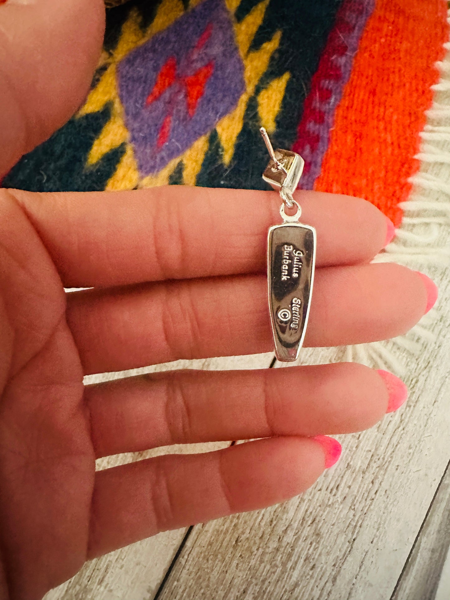 Handcrafted Multi Stone & Sterling Silver Inlay Dangle Earrings