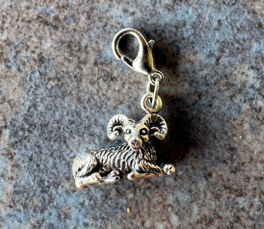 Handcrafted Sterling Silver Aries/ Ram Charm