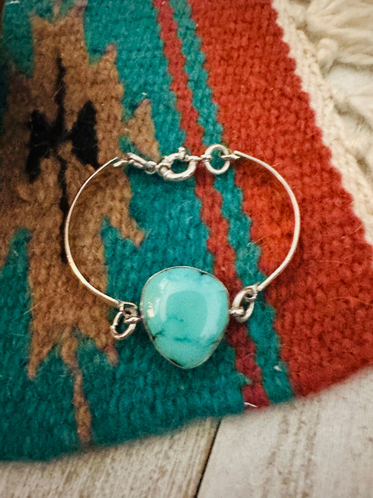 Navajo Turquoise & Sterling Silver Floating Link Bracelet