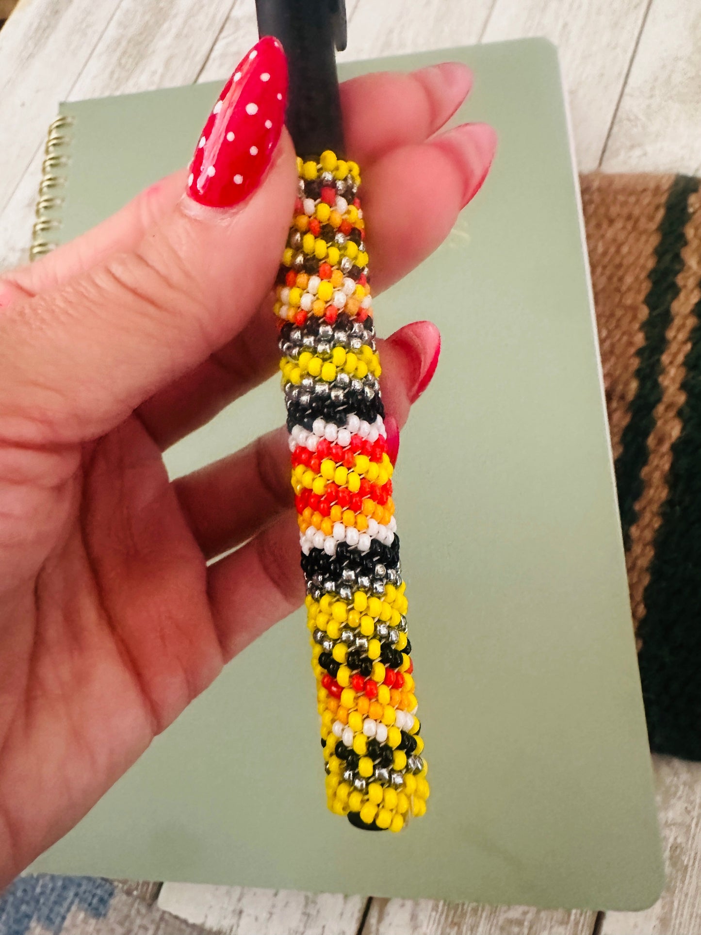 Handcrafted  Muticolor Beaded Pen