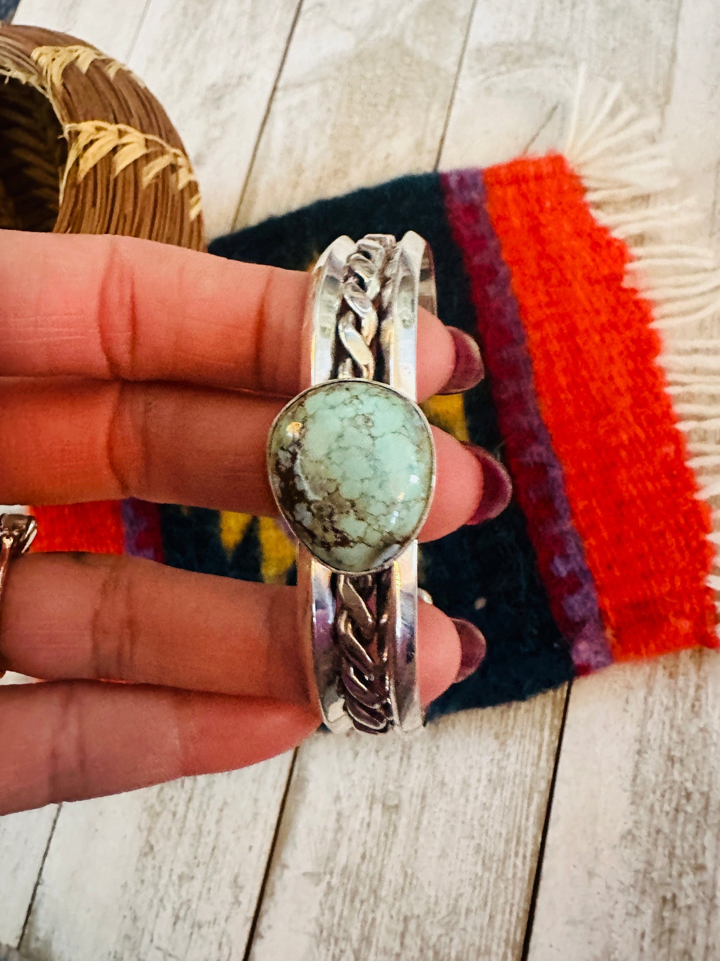 Handcrafted Sterling Silver & Turquoise Cuff Bracelet