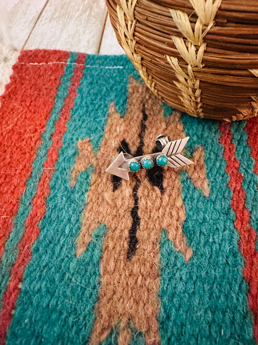 Handcrafted Turquoise & Sterling Silver Arrow Earring