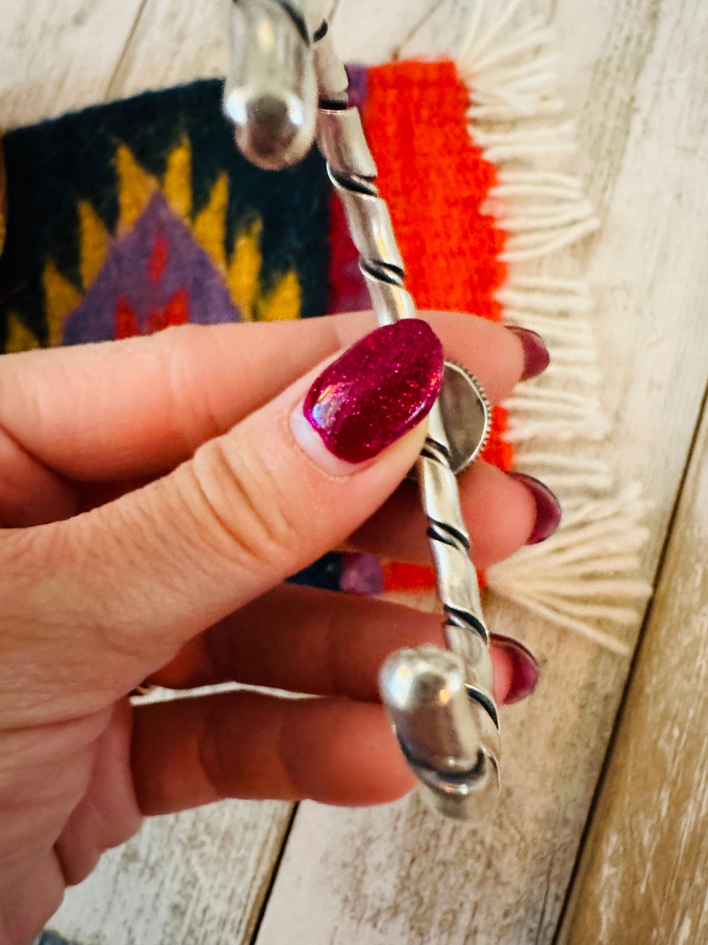 Handcrafted Sterling Silver & Kingman Turquoise Cuff Bracelet