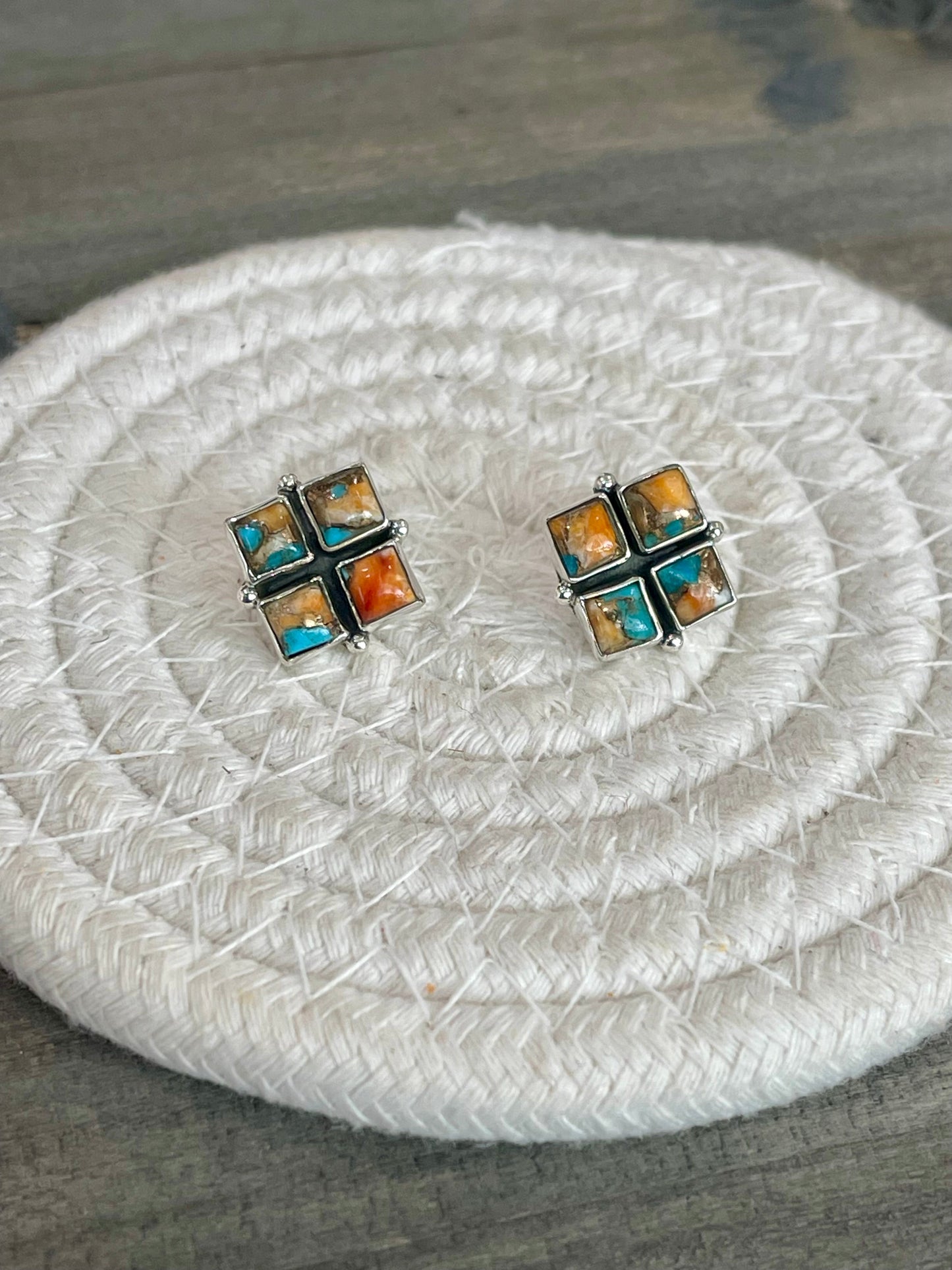 Nizhoni Handmade Spice & Sterling Silver Earrings