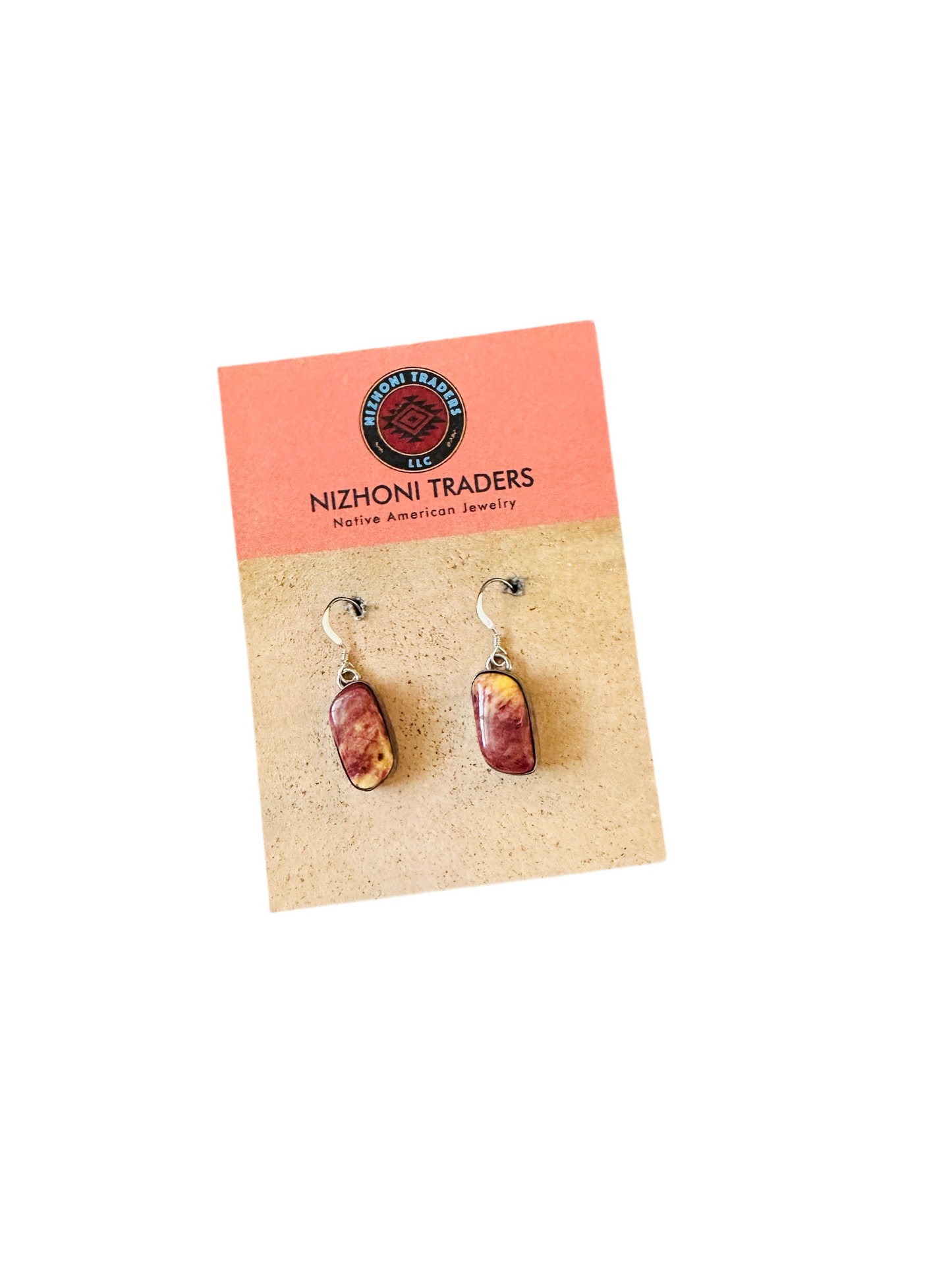 Handcrafted Sterling Silver & Purple Spiny Dangle Earrings