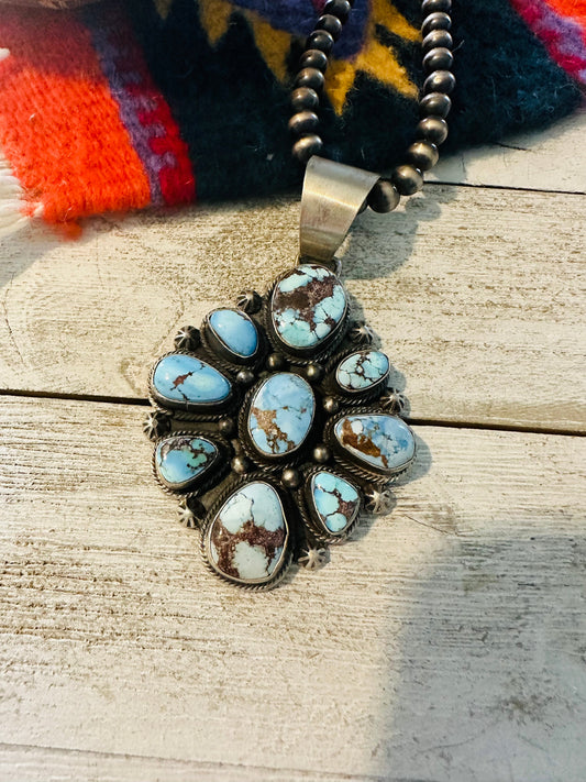 Handcrafted Golden Hills Turquoise & Sterling Silver Pendant