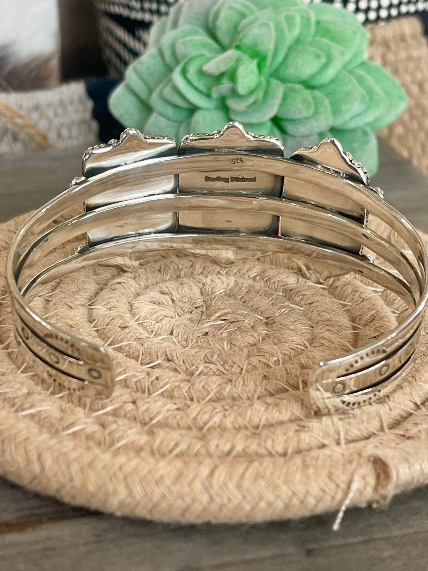 Handmade Sterling Silver Purple Kingman Mojave Adjustable  Cuff
