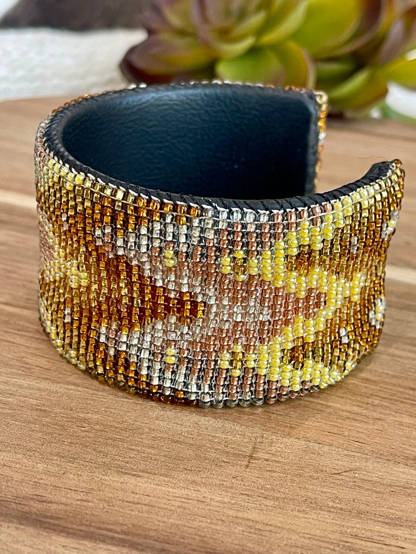 Vintage Handmade Beaded Bracelet Cuff
