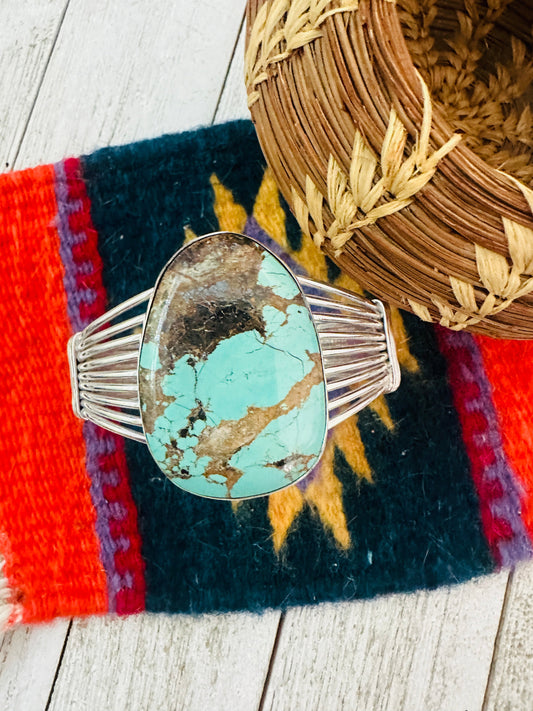 Handcrafted Royston Turquoise & Sterling Silver Cuff Bracelet