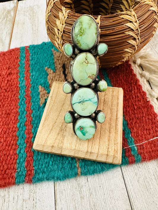 Handcrafted Palomino Turquoise & Sterling Silver Ring Size 7.25