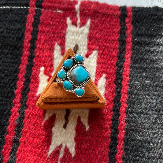 Beautiful Handmade Turquoise And Sterling Silver Adjustable Ring Signed Nizhoni