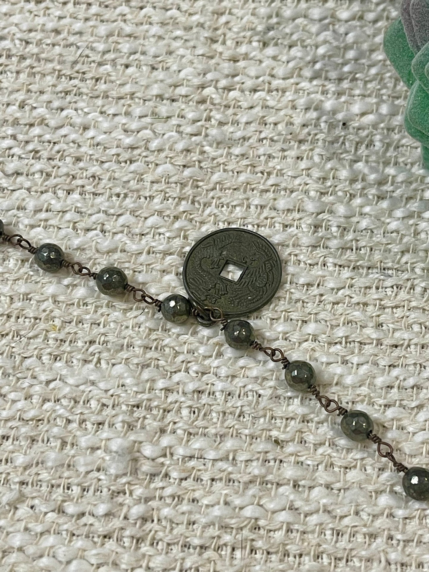 Vintage Handmade Copper Beaded Necklace