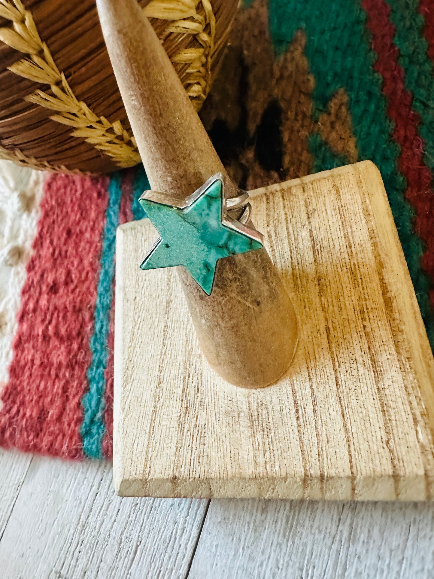 Handcrafted Sterling Silver & Turquoise Star Ring