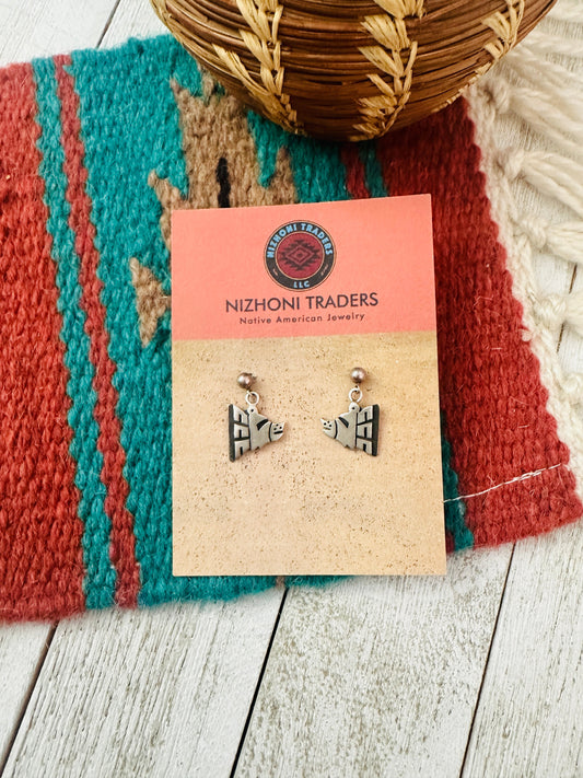 Handcrafted Sterling Silver Pig Dangle Earrings