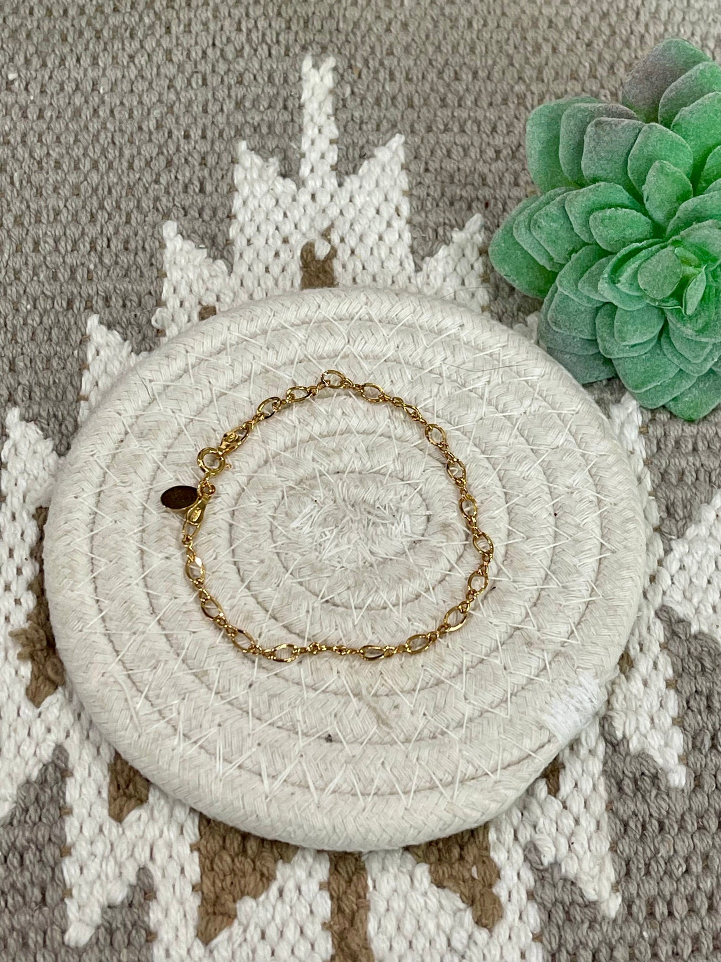 Vintage  Gold Plated Chain Bracelet