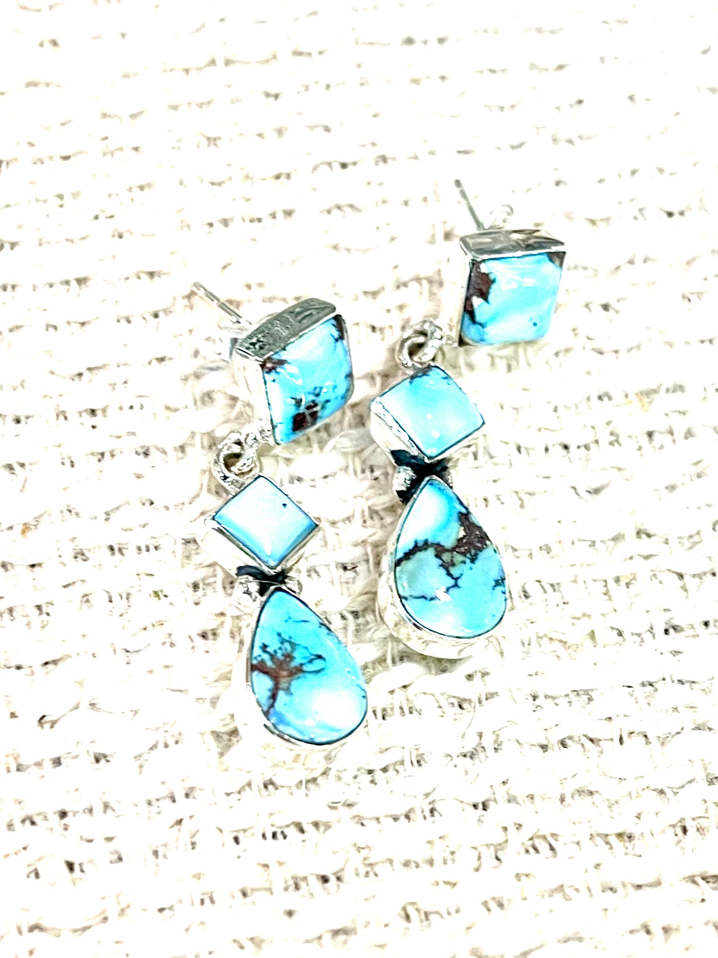 Handcrafted Sterling Silver & Golden Hills Post Dangle Earrings