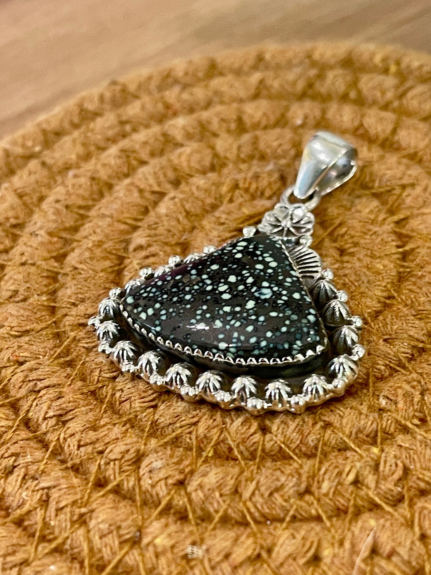 Beautiful Handmade Sterling Silver & New Lander Turquoise Pendant