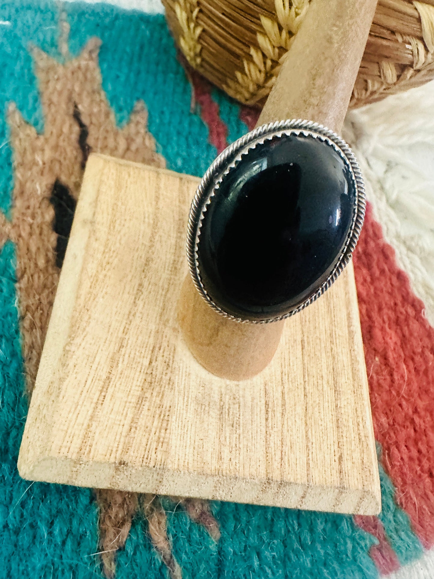 Handcrafted Black Onyx & Sterling Silver Ring