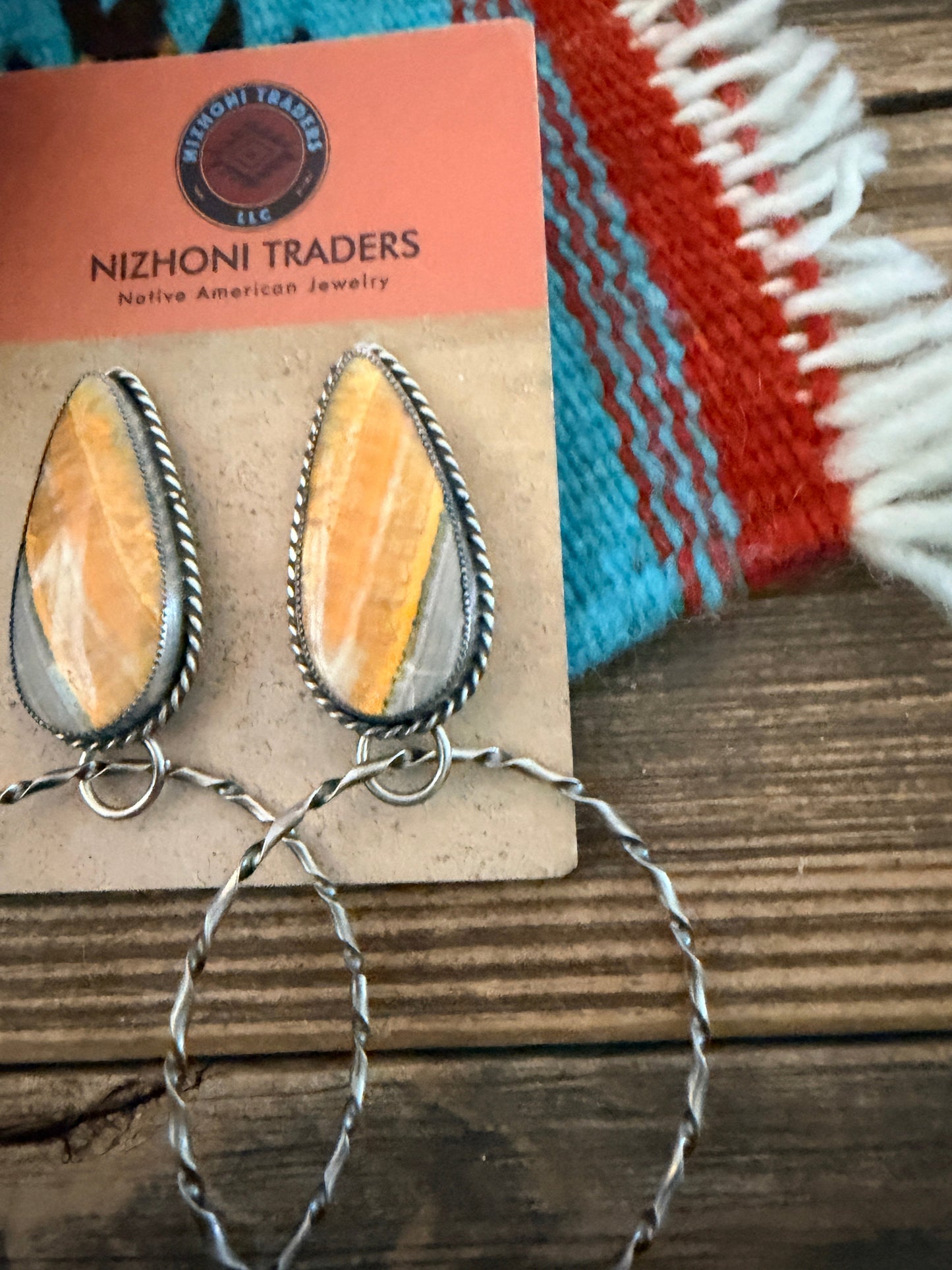 Handcrafted Bumblebee & Sterling Silver Hoop Dangle Earrings