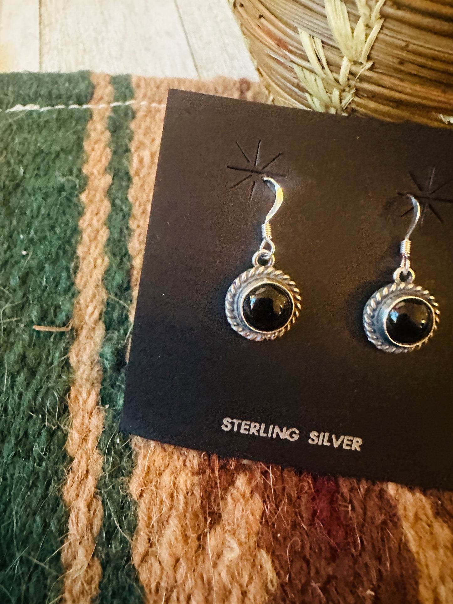 Handcrafted Onyx & Sterling Silver Dangle Earrings