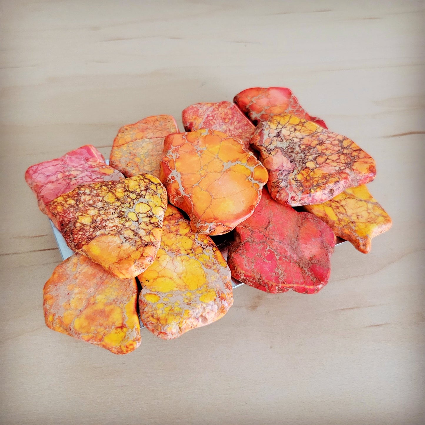 Large Orange Regalite Slab Belt Buckle 908L