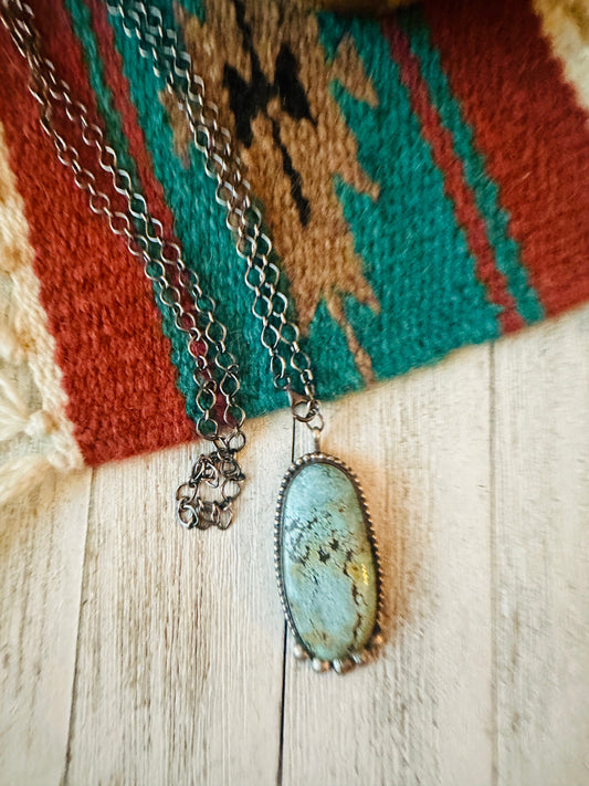 Handcrafted Sterling Silver & Tibetan Turquoise Necklace